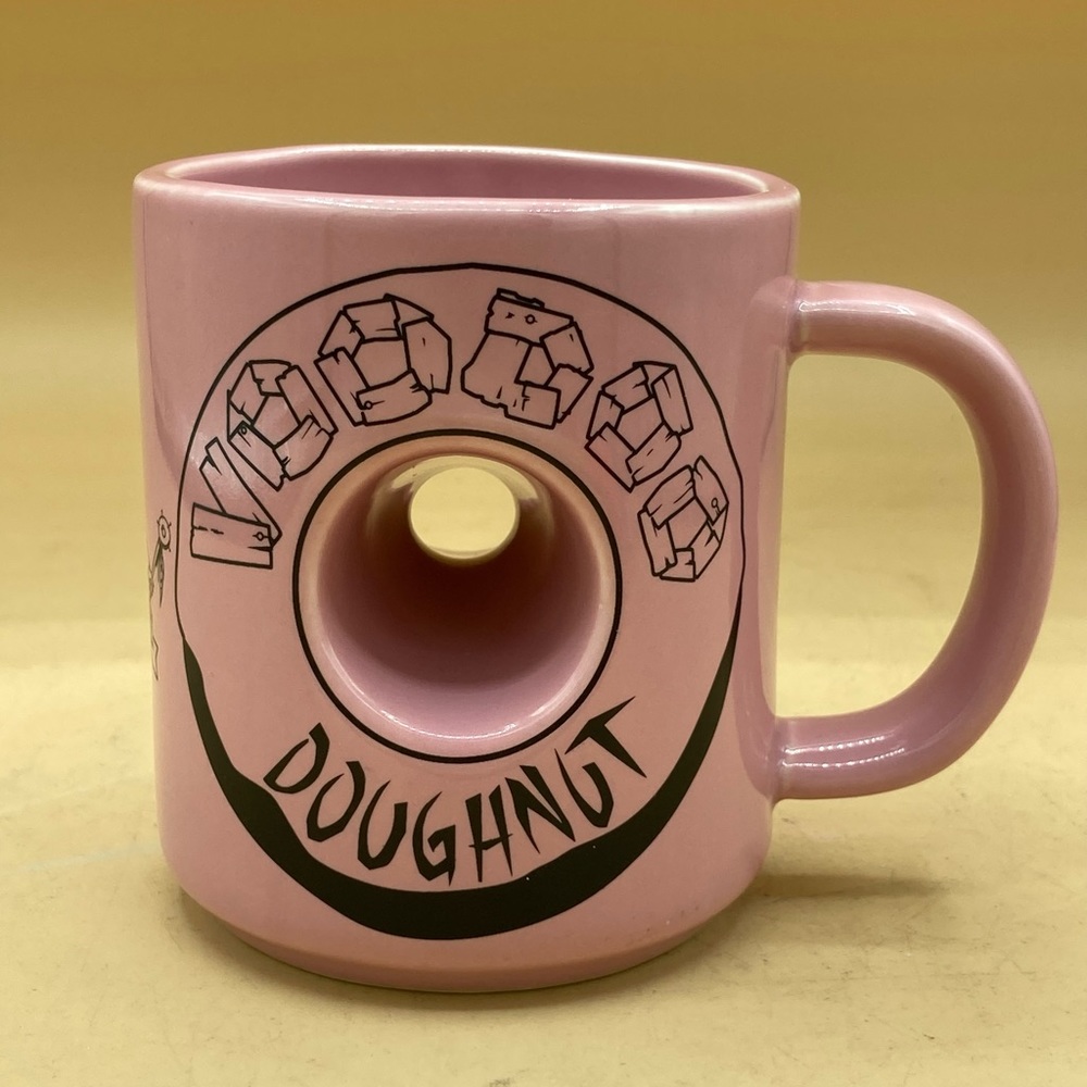 Voodoo Doughnut Donut Pink Coffee Mug The Magic Is In The Hole 4” #2